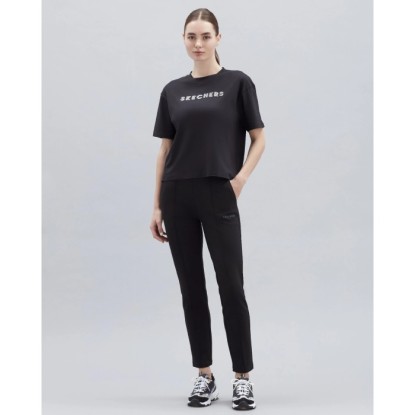 Skechers W Graphic Tee Shiny Logo T-Shirt S221175-001 - Kadın Siyah Tshirt - Siyah