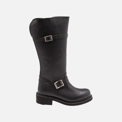 Harley Davidson Mandy Siyah Deri Kadın Çizme - Siyah