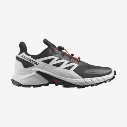 Salomon Supercross 4 Black/White/Fiery Red Erkek Koşu Ayakkabısı - L41736600 - Siyah-Beyaz