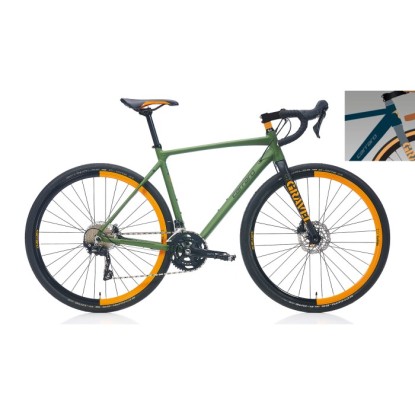 Carraro Gravel G2 20-V HD Gravel Bisiklet - Mat Navy Mavi-Gri-Açık Turuncu