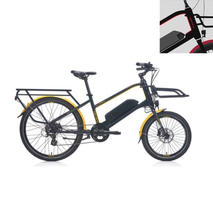 Carraro eLorry 2.1 Unisex Mini Velo 7-V HD Elektrikli Şehir Bisikleti - Mat Siyah-Kırmızı-Gri