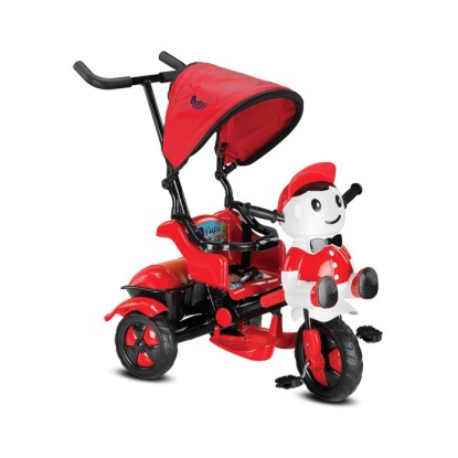 BabyHope 125 Yupi Ebeveyn Kontrollü Üç Tekerlekli Çocuk Bisikleti - Kırmızı-Siyah