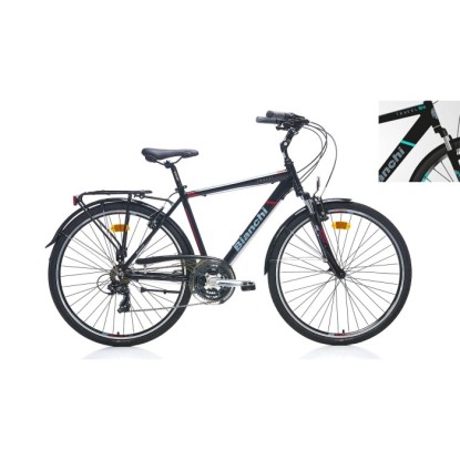 Bianchi Travel 504 21-V VB Şehir Bisikleti - Siyah-Turkuaz-Gri