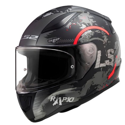LS2 Rapid 2 Circle Kapalı Kask - Mat Siyah-Kırmızı