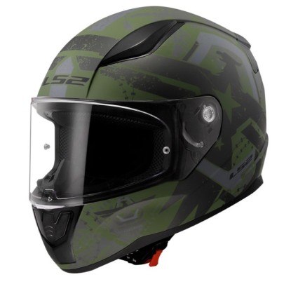 LS2 Rapid 2 Thunder Kapalı Kask - Mat Yeşil-Siyah-Gri