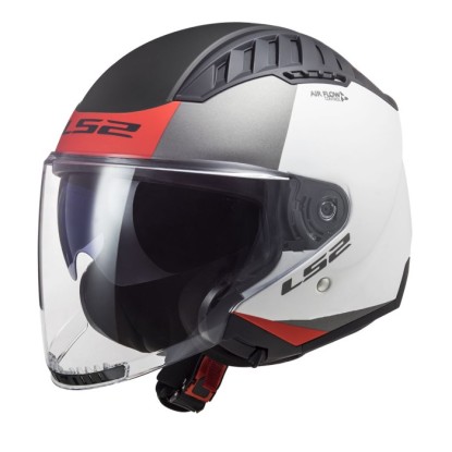 LS2 Copter 2 Urbane Açık Kask - Mat Beyaz-Kırmızı