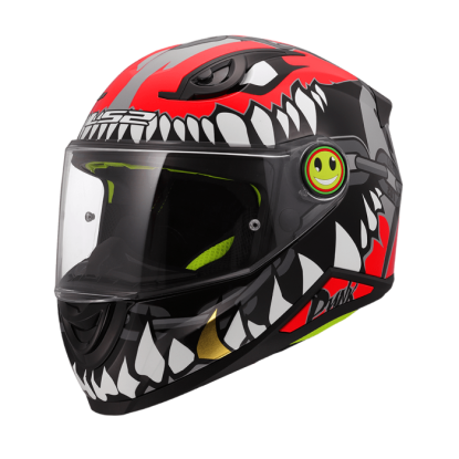 LS2 Kid Punk Çocuk Kaskı - Gri-Kırmızı