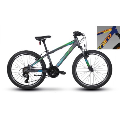 Carraro Force 400 21-V VB Çocuk Dağ Bisikleti - Mat Petrol-Kırmızı-Turuncu