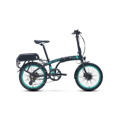 Carraro eGo 2.1 8-V HD Elektrikli Katlanır Bisiklet - Mat Siyah-Turkuaz-Gri